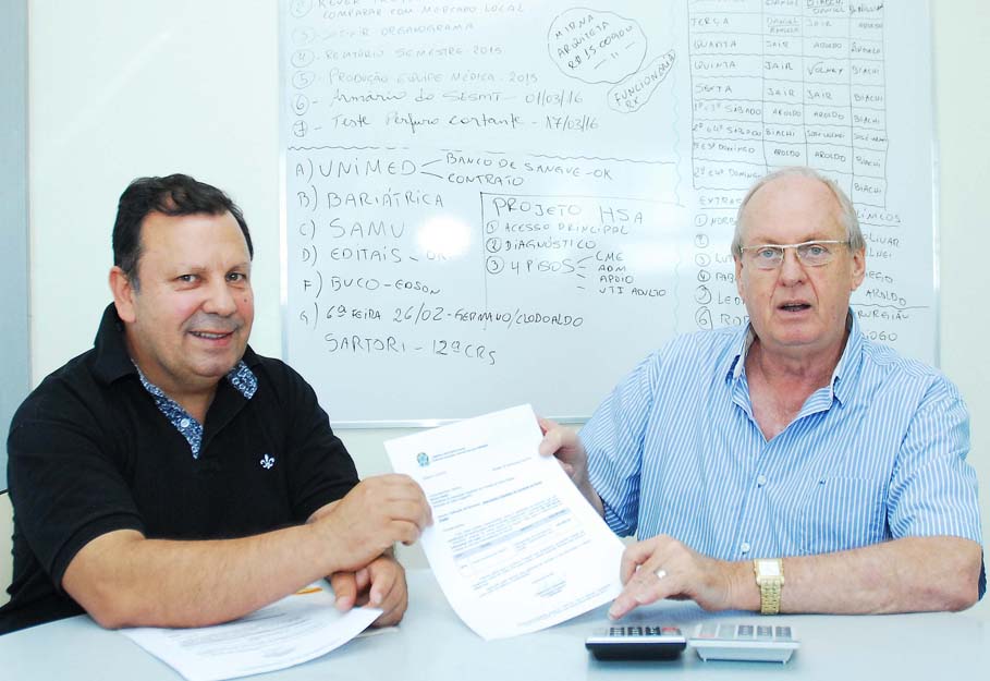 Vereador Vando já articulou mais de 4 milhões em emendas e projetos com o Deputado Perondi para o HSA