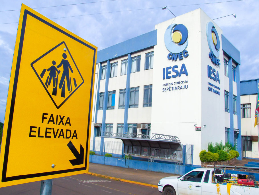 Solicitação do vereador Lauri Juliani é atendida e DMT instala faixa elevada nas proximidades do Colégio Sepé e IESA