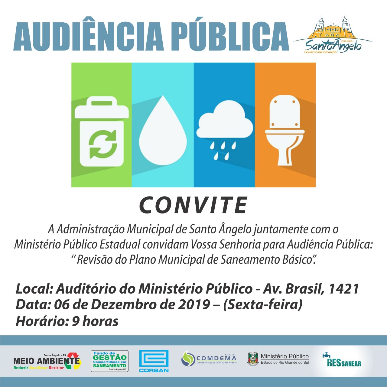 Plano de Saneamento Básico de Santo Ângelo será tema de audiência pública no Ministério Público