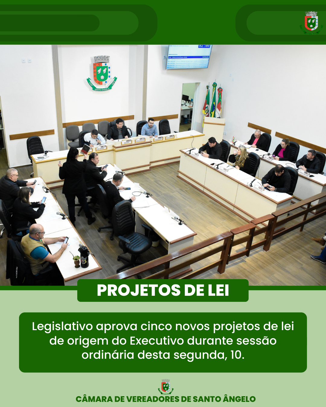  Cinco novos projetos de lei de origem do Executivo aprovados esta semana no Legislativo municipal