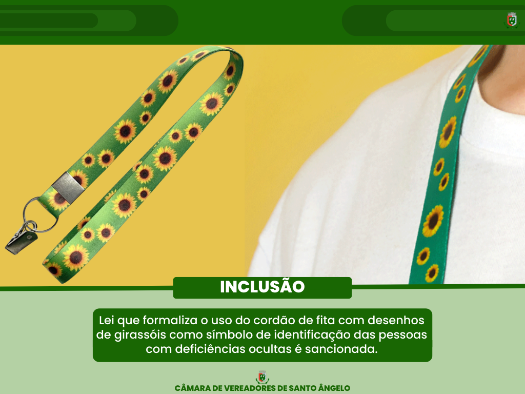  Lei que formaliza o uso do cordão de fita com desenhos de girassóis é sancionada 