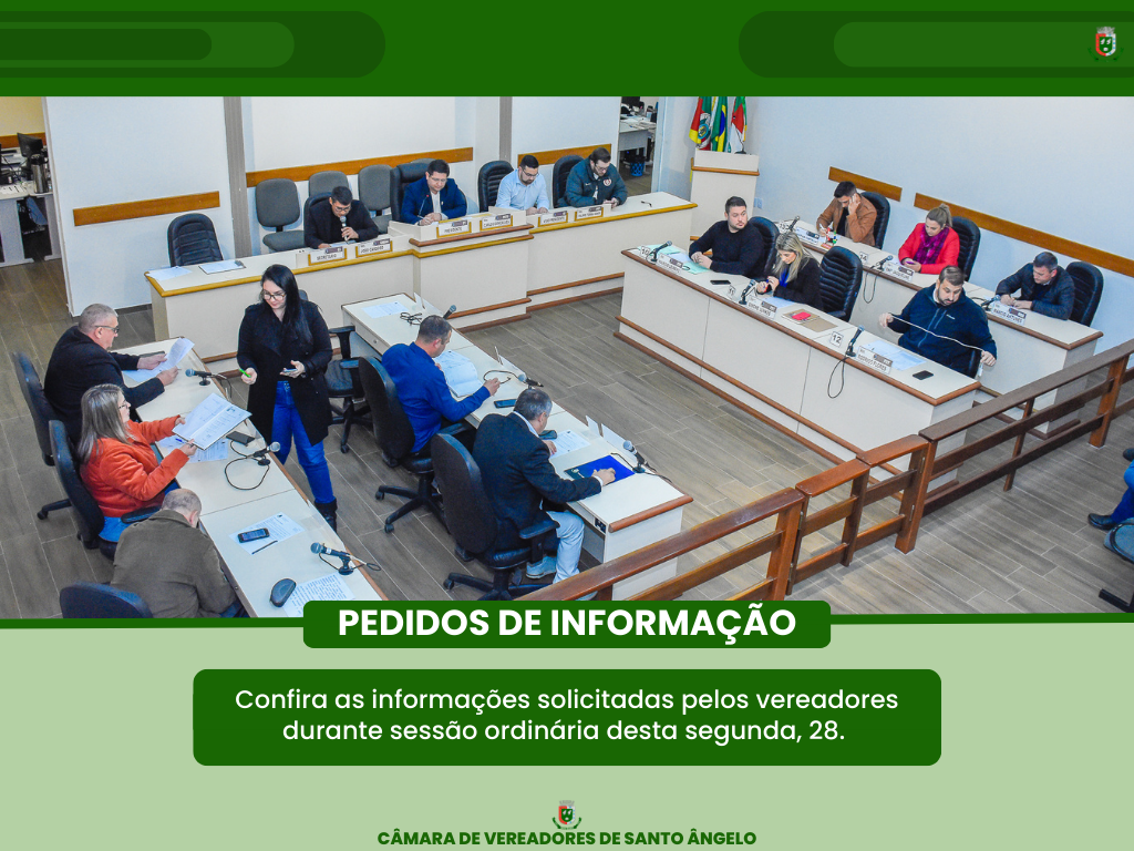 Confira os pedidos de informação aprovados na Sessão Ordinária da última segunda-feira