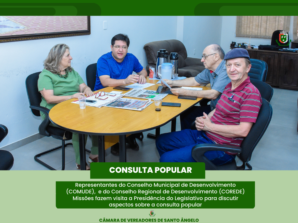Representantes do (COMUDE) e do  (COREDE) Missões fazem visita a Presidência do Legislativo 
