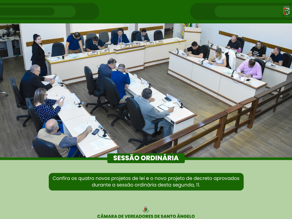 Saiba mais sobre os Projetos de Lei e de Decreto Aprovados na última segunda-feira