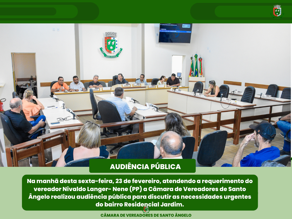  Realizada Audiência Pública para tratar de assuntos relacionados ao bairro Residencial Jardim