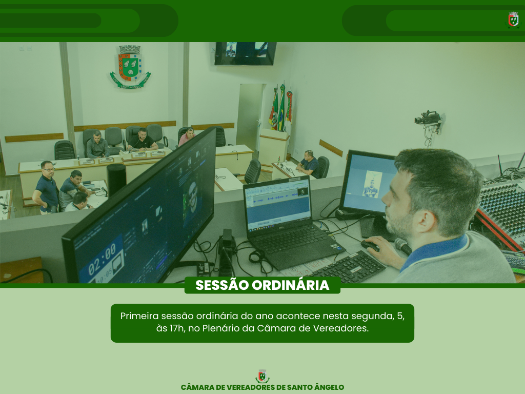 Primeira sessão ordinária de 2024 acontece às 17h desta segunda-feira