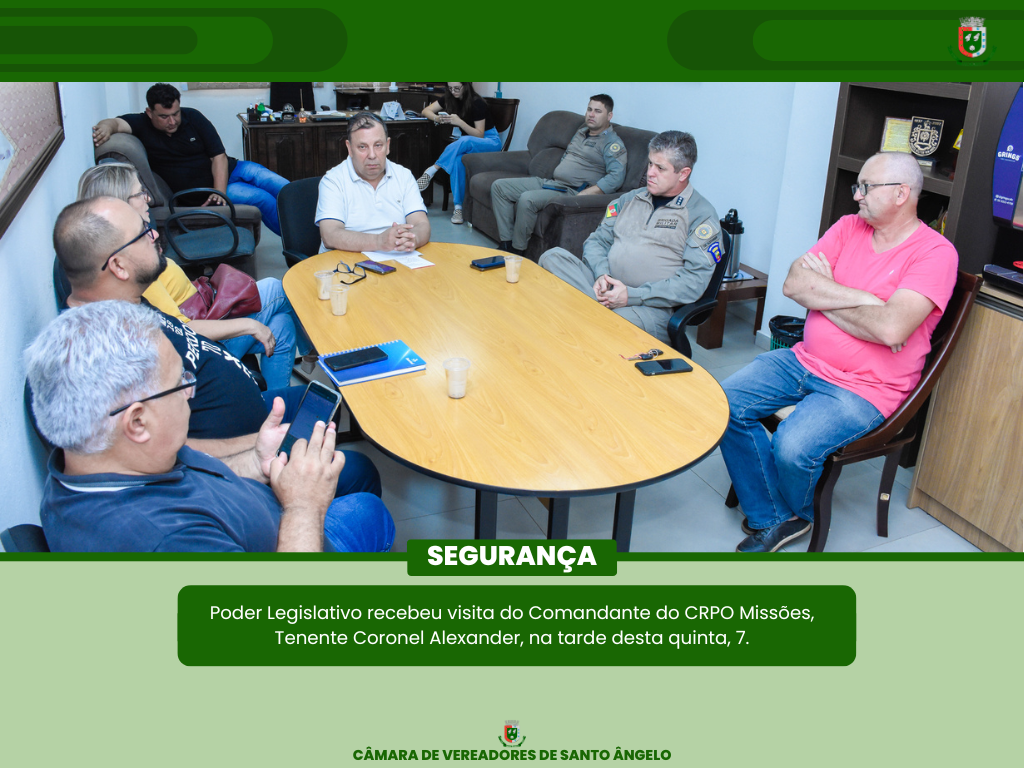  Tenente Coronel Alexander Comandante do CRPO Missões realiza visita ao Legislativo