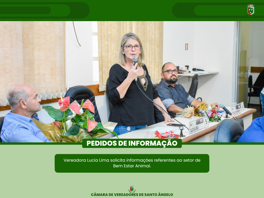 Vereadora faz Pedido de Informação referente ao setor de Bem Estar Animal