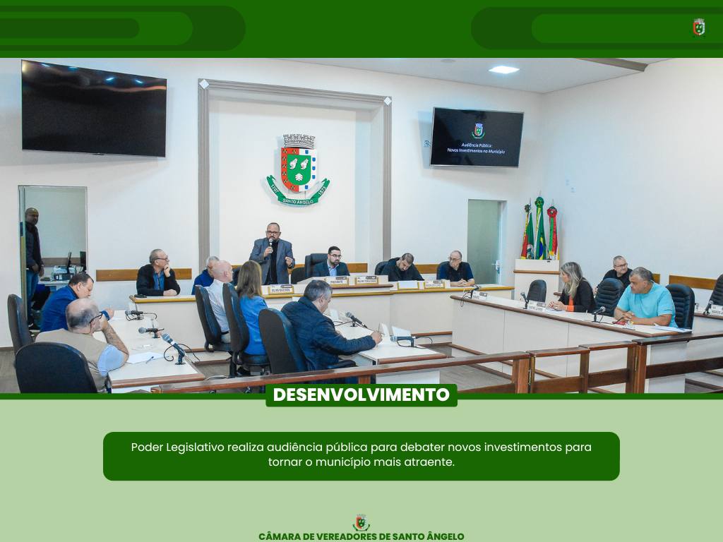 Legislativo realizou Audiência pública para debater novos investimentos para tornar o município mais atrativo
