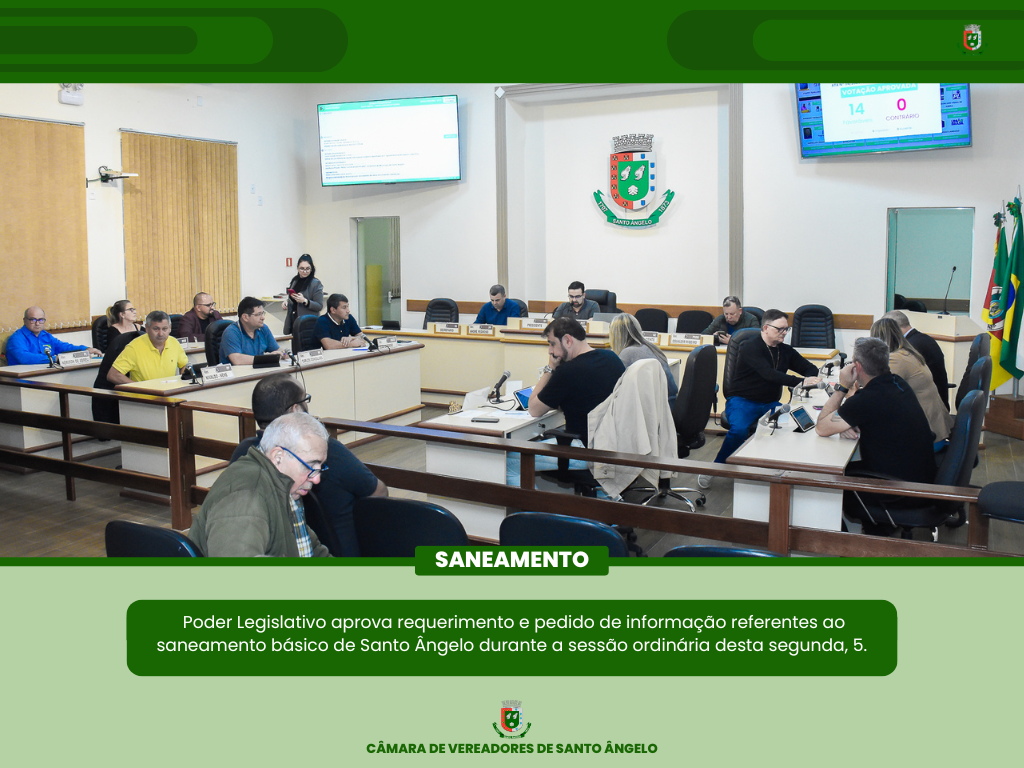 Saneamento foi o assunto em pauta durante a Sessão da última segunda-feira