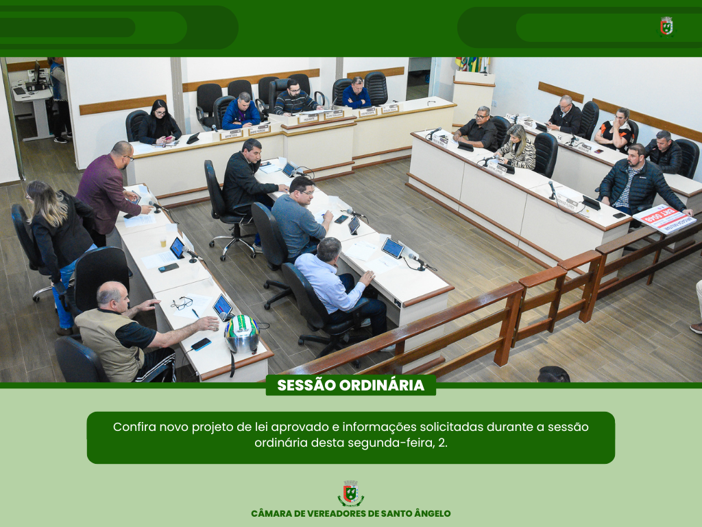 Projeto de lei e pedidos de informação são aprovados durante Sessão Ordinária