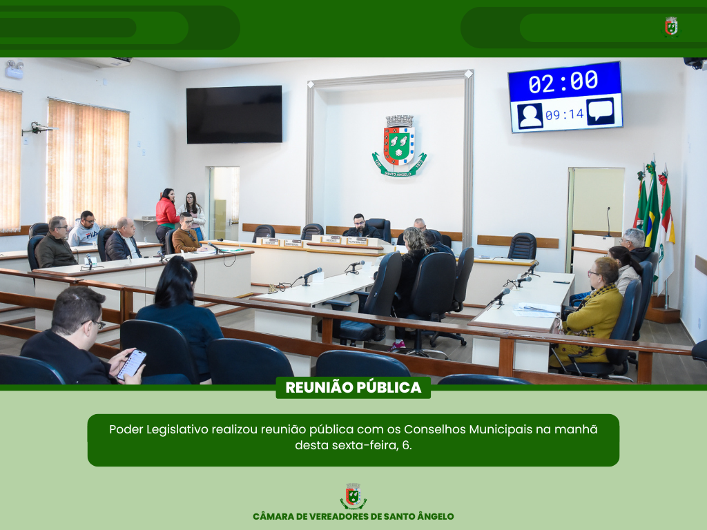  Realizada reunião pública com os Conselhos Municipais para tratar sobre demandas e ações desempenhadas