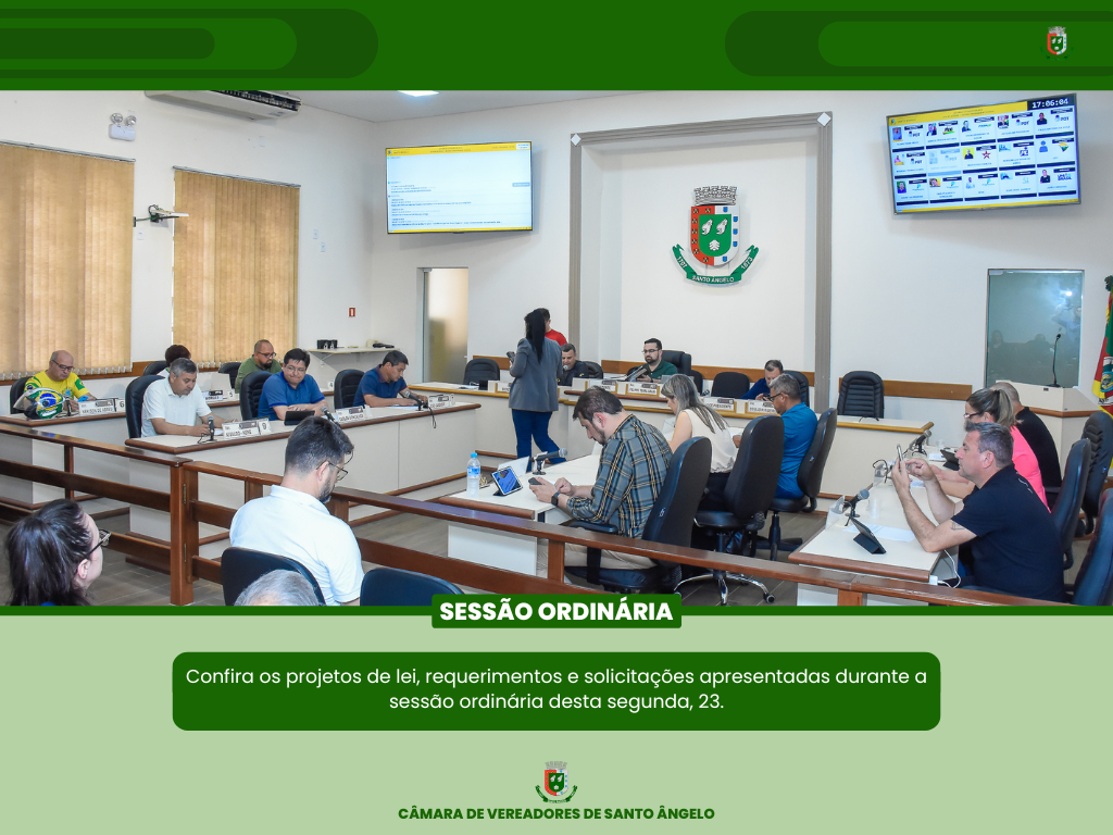 Confira os assuntos que estiveram em pauta durante a Sessão Ordinária 