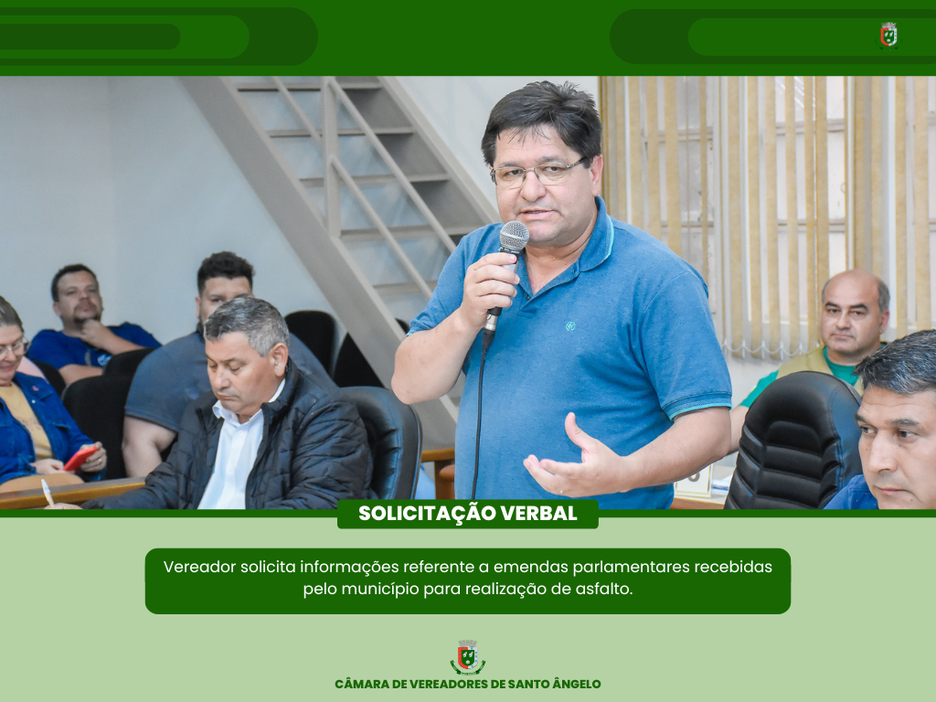 Vereador Carlos Gonçalves solicita informações referentes a pavimentação asfáltica