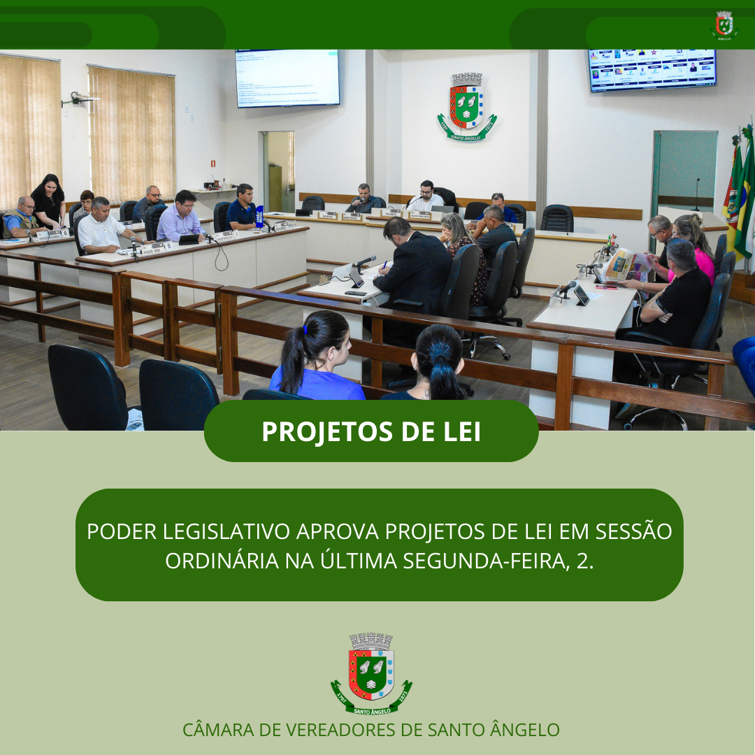 Câmara de Vereadores de Santo Ângelo aprova dois Projetos de Lei