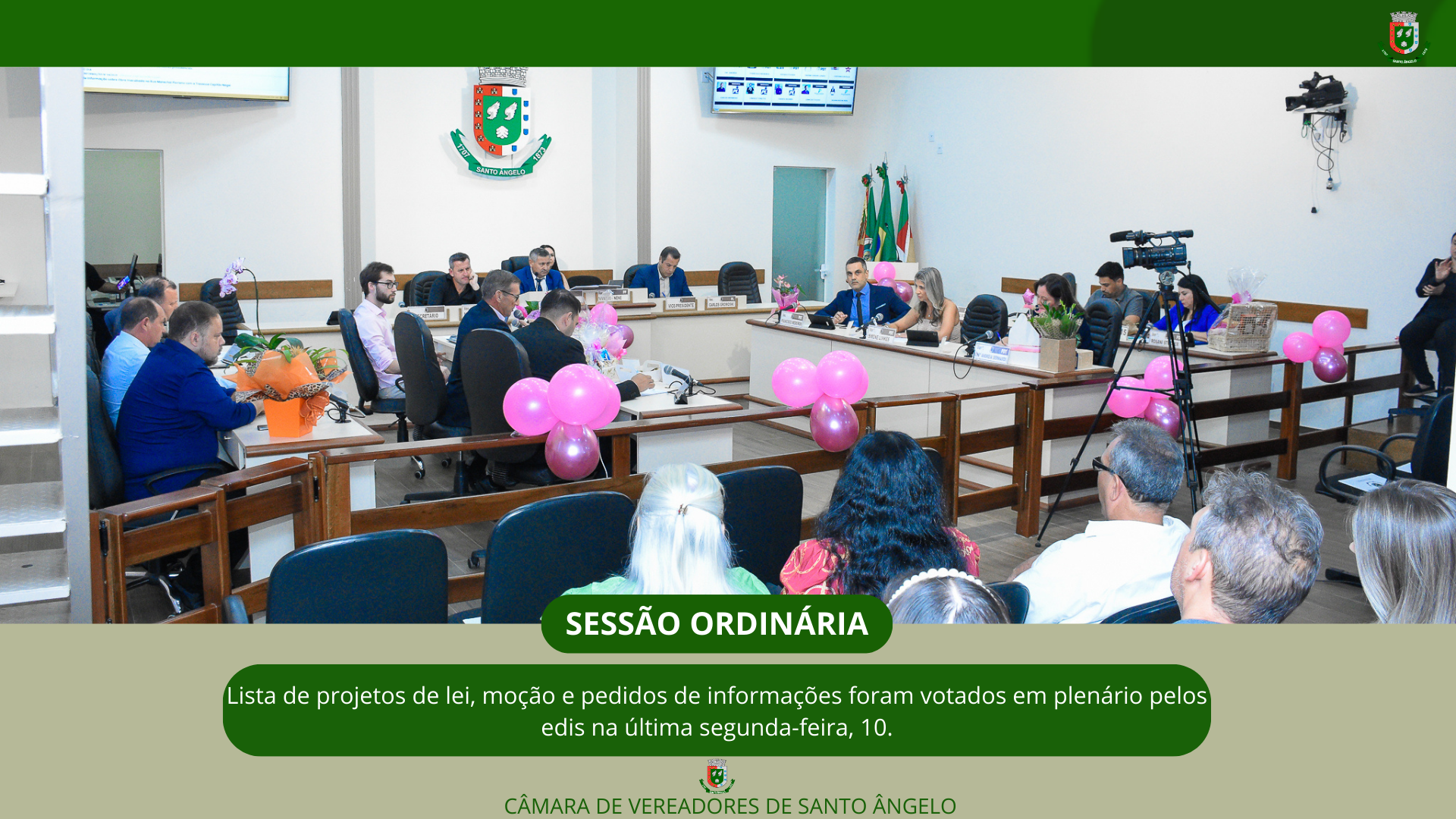 Câmara de Vereadores de Santo Ângelo aprovou um projeto de lei do executivo municipal e dois pedidos de informação