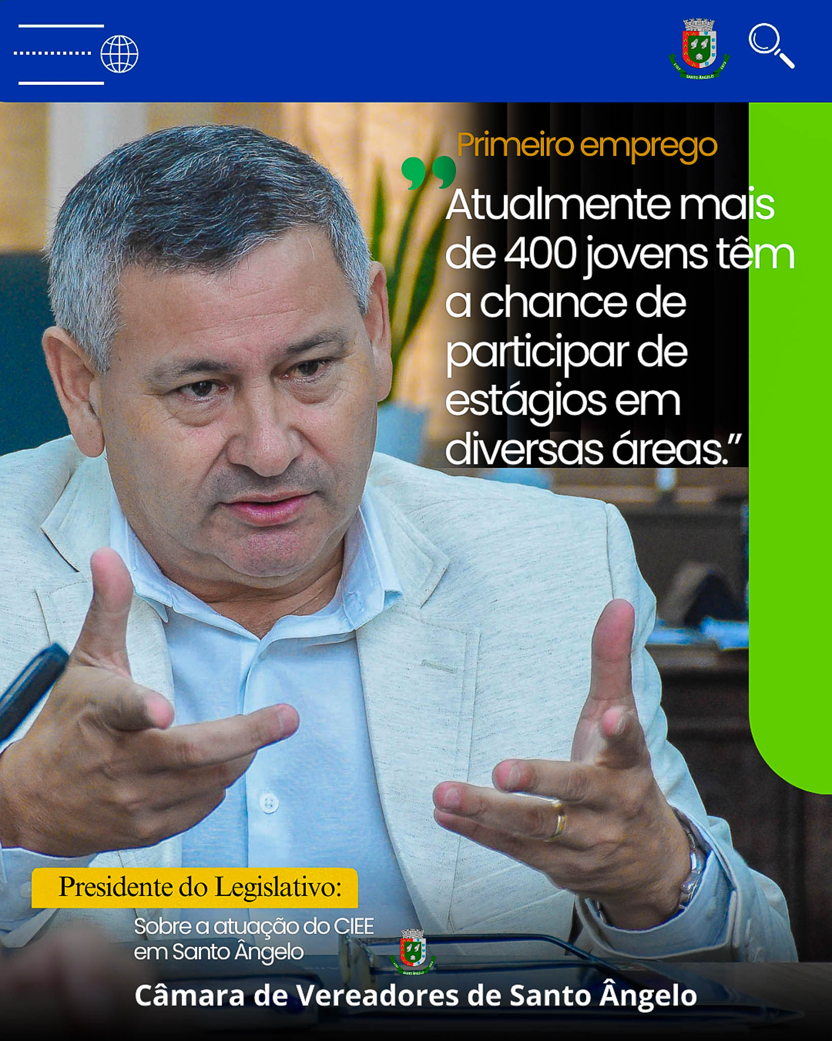Vereadores recebem representantes do Centro de Integração Empresa-Escola (CIEE)