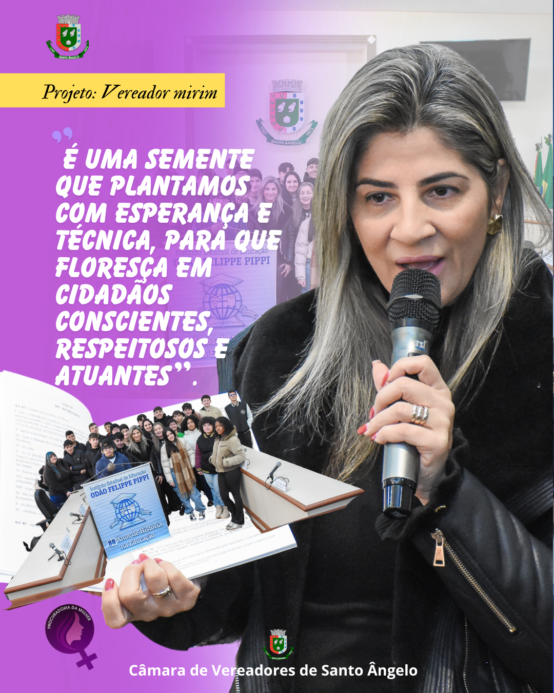  Alunos do Instituto Odão Felipe Pippi participam do Projeto Escolas no Plenário - Vereador Mirim