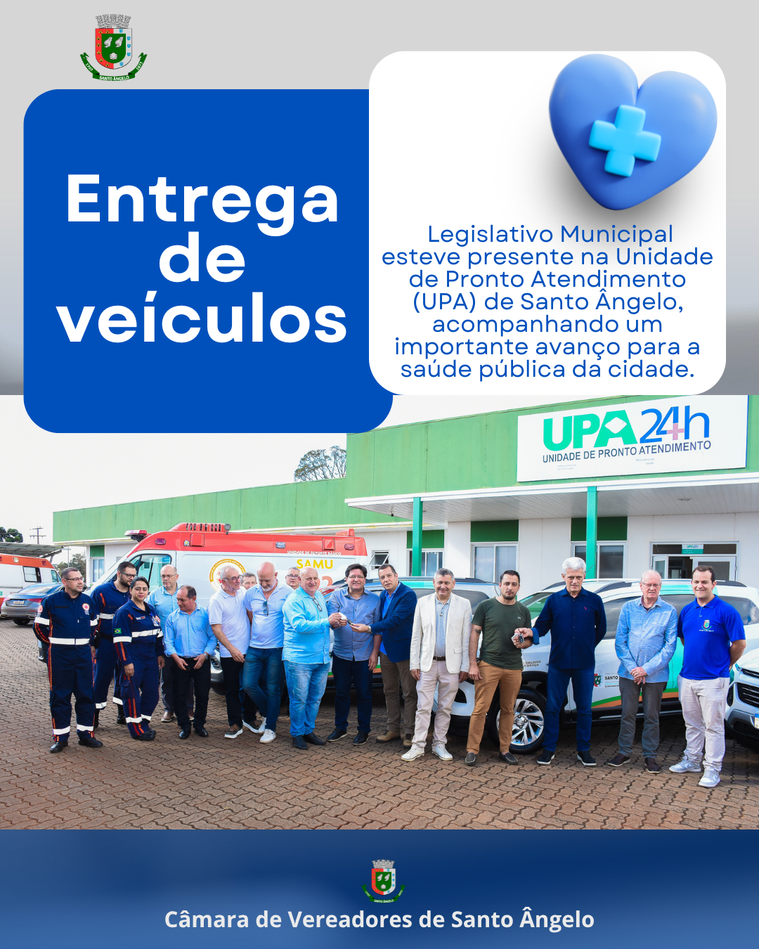 Legislativo Municipal esteve presente na Unidade de Pronto Atendimento (UPA) durante entrega de veículos