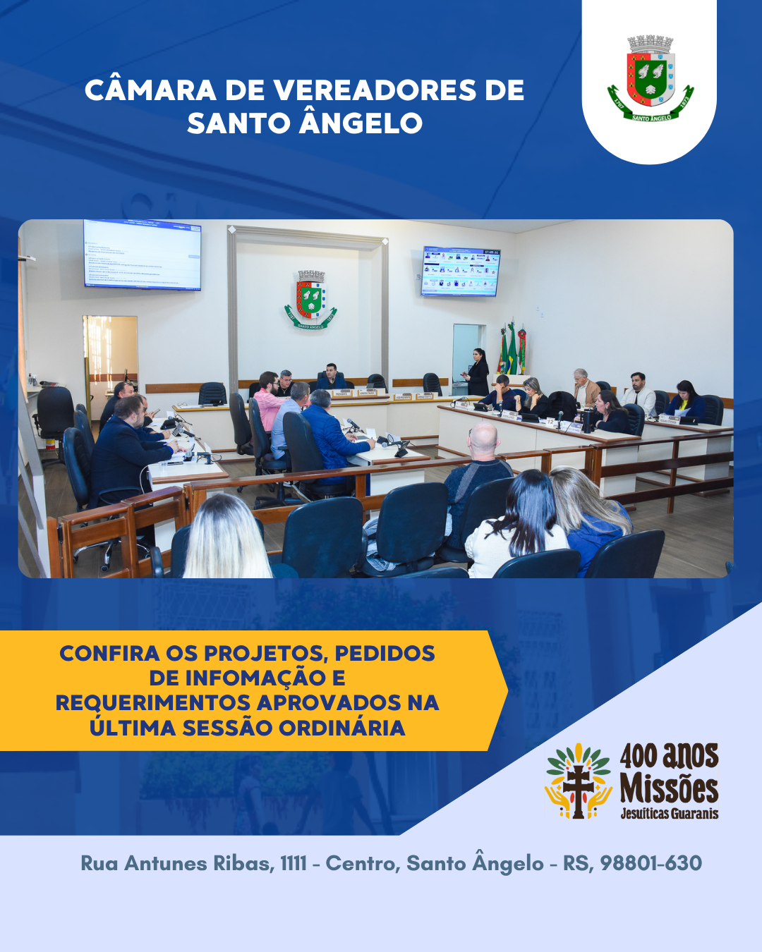 Confira os detalhes da Sessão Ordinária da última segunda-feira