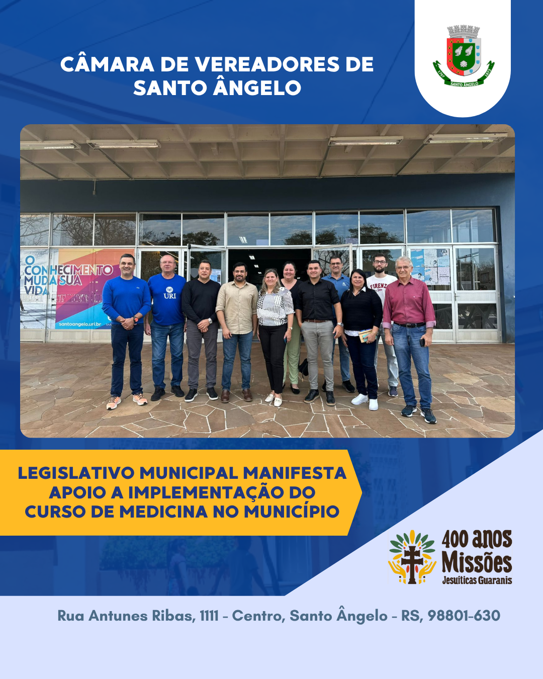 Legislativo manifesta apoio à implantação do curso de medicina no Município