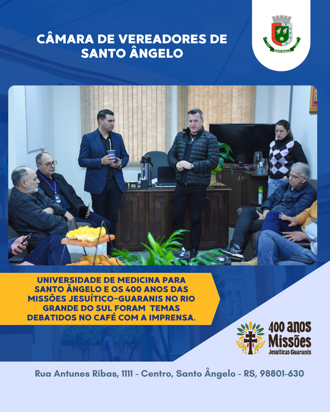 Comemorações pelos 400 anos das Missões e implementação do curso de Medicina em Santo Ângelo pautam café com a imprensa