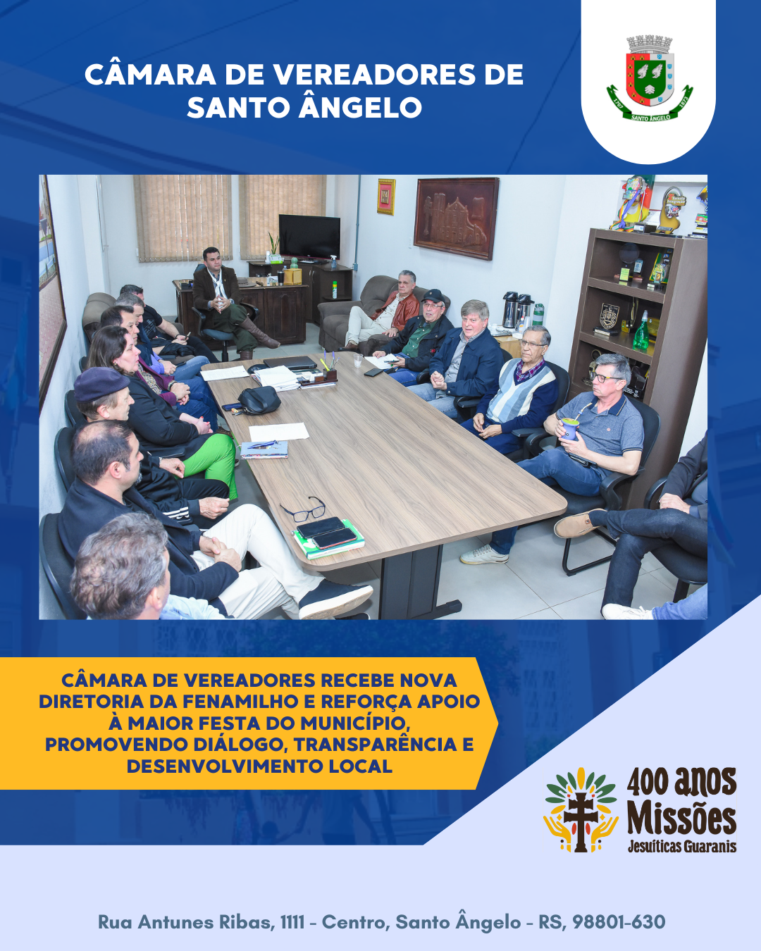 Legislativo reforça apoio à Fenamilho e fortalece parcerias pelo desenvolvimento local