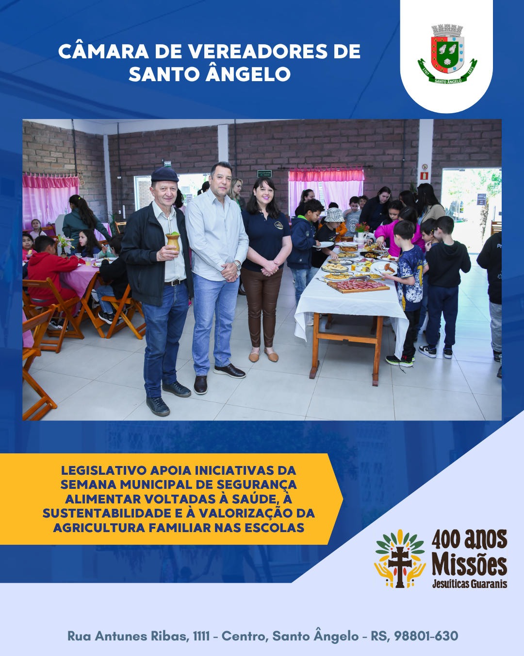 Legislativo apoia ações educativas na Semana da Alimentação
