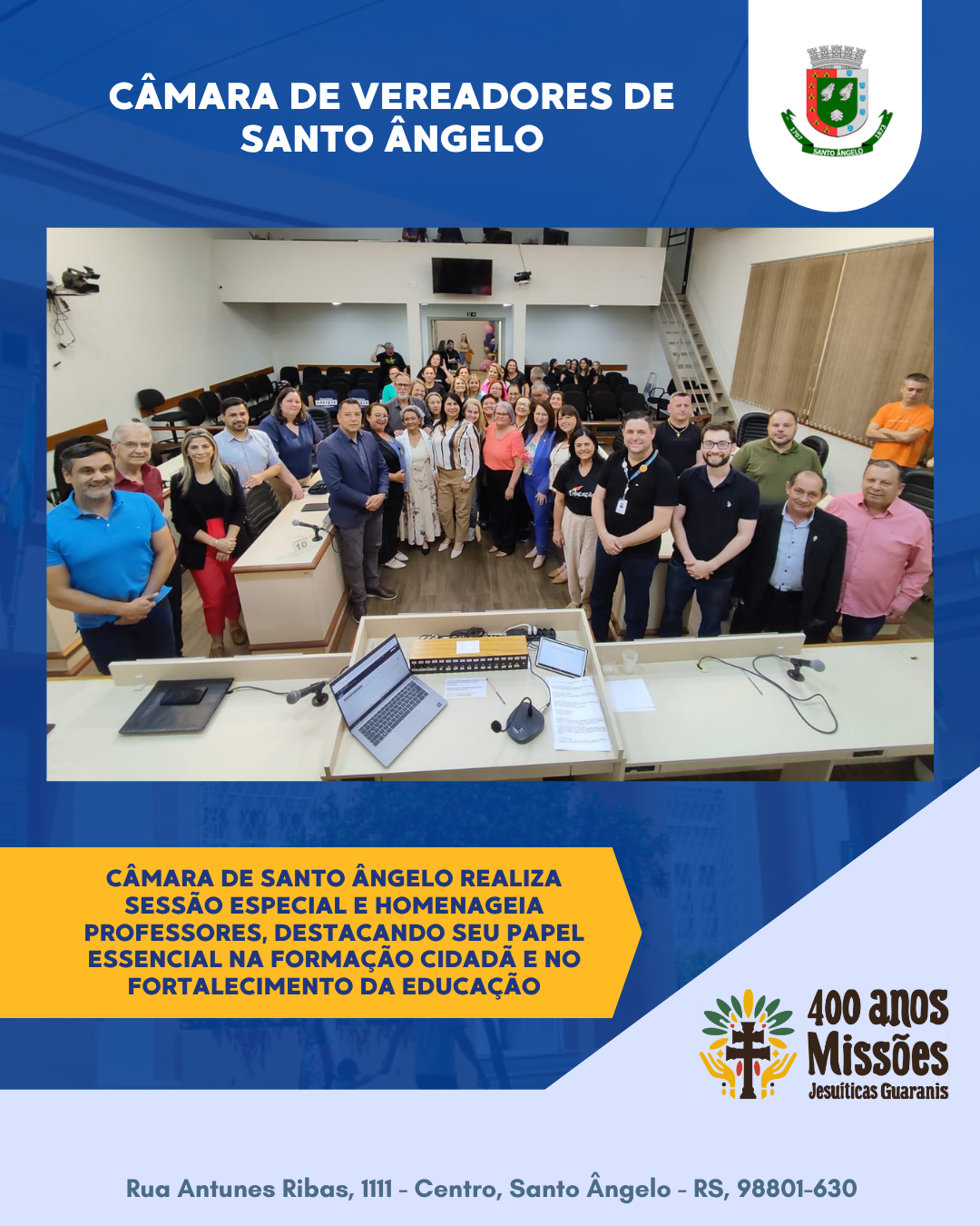 Sessão Especial homenageia professores pelo Dia do Professor