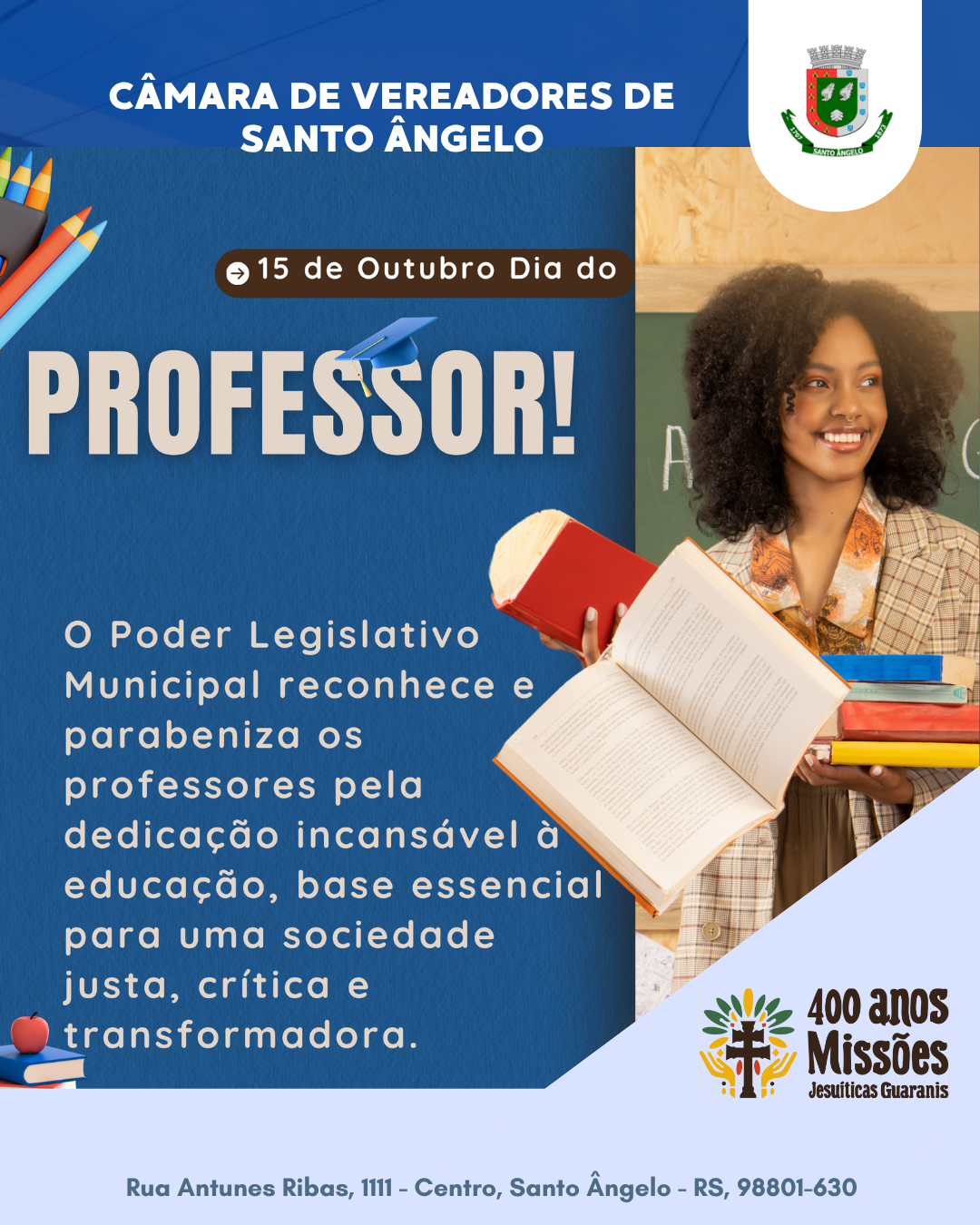 Câmara homenageia professores pelo compromisso com a educação