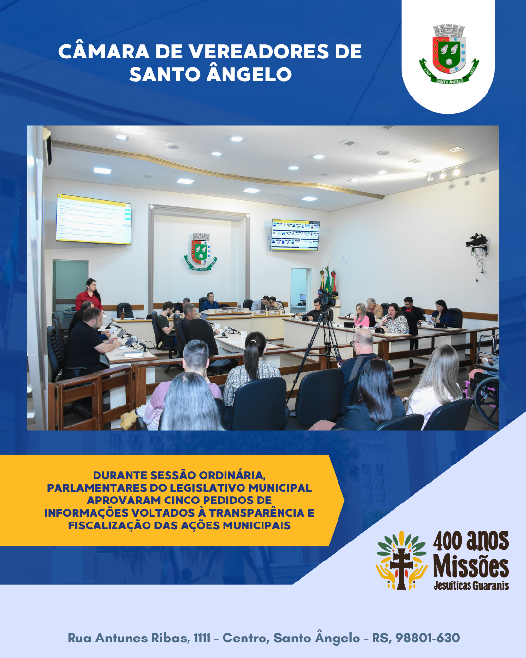 Câmara aprova cinco pedidos de informação em sessão ordinária