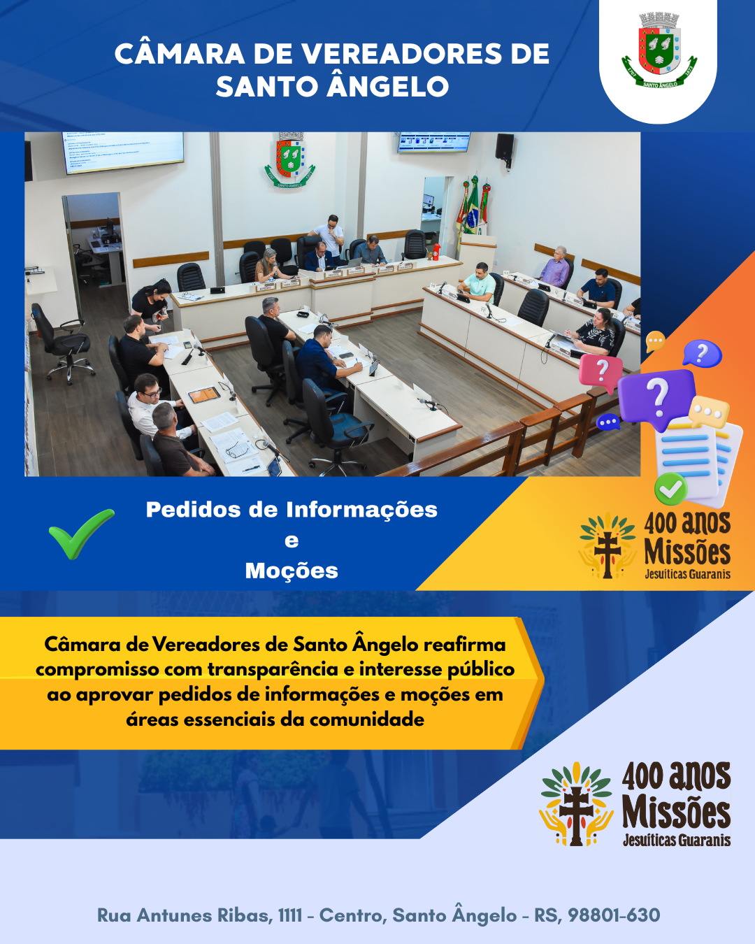 Câmara aprova pedidos de informações e moções, reforçando transparência e interesse público