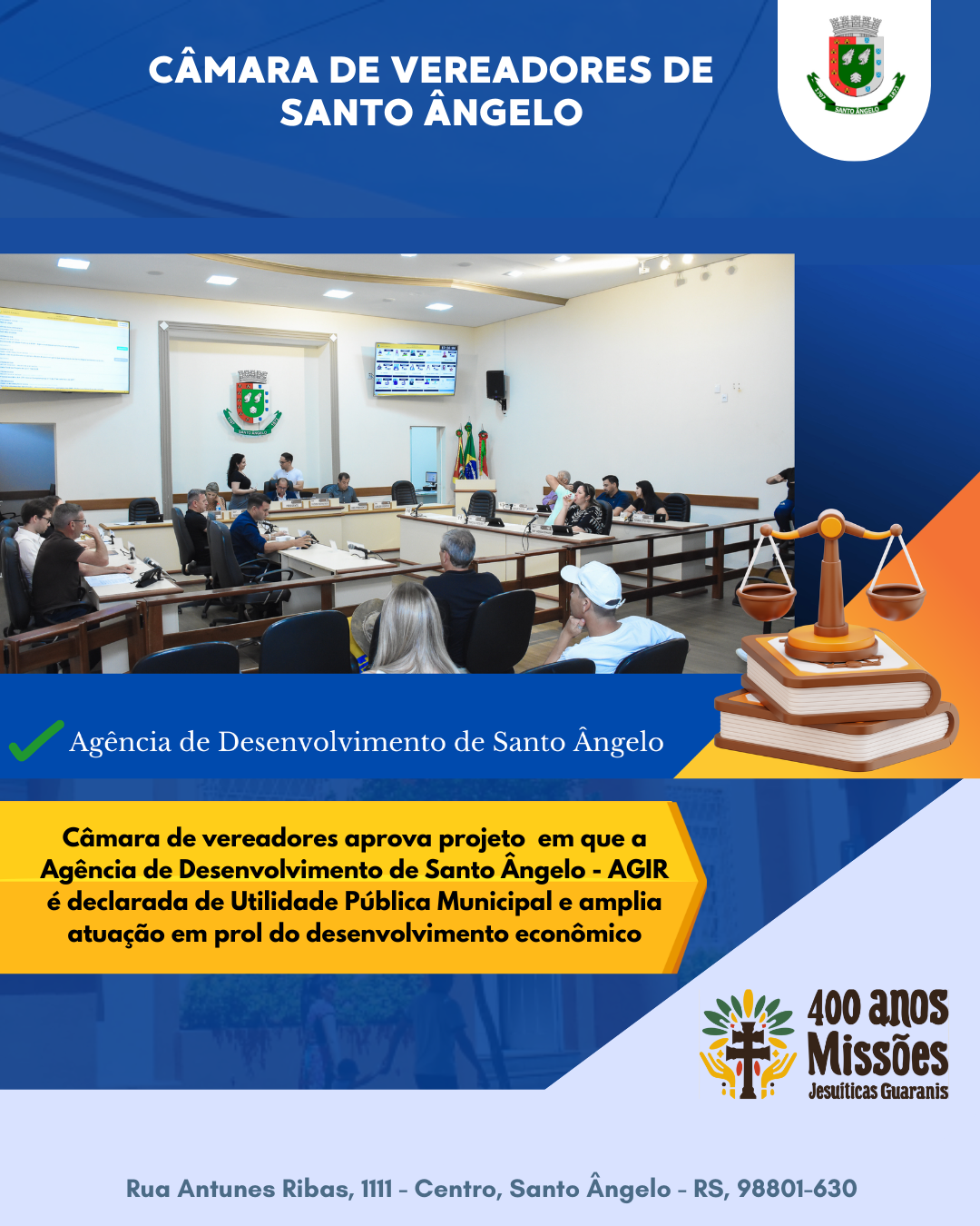Câmara aprova reconhecimento da AGIR como Utilidade Pública Municipal