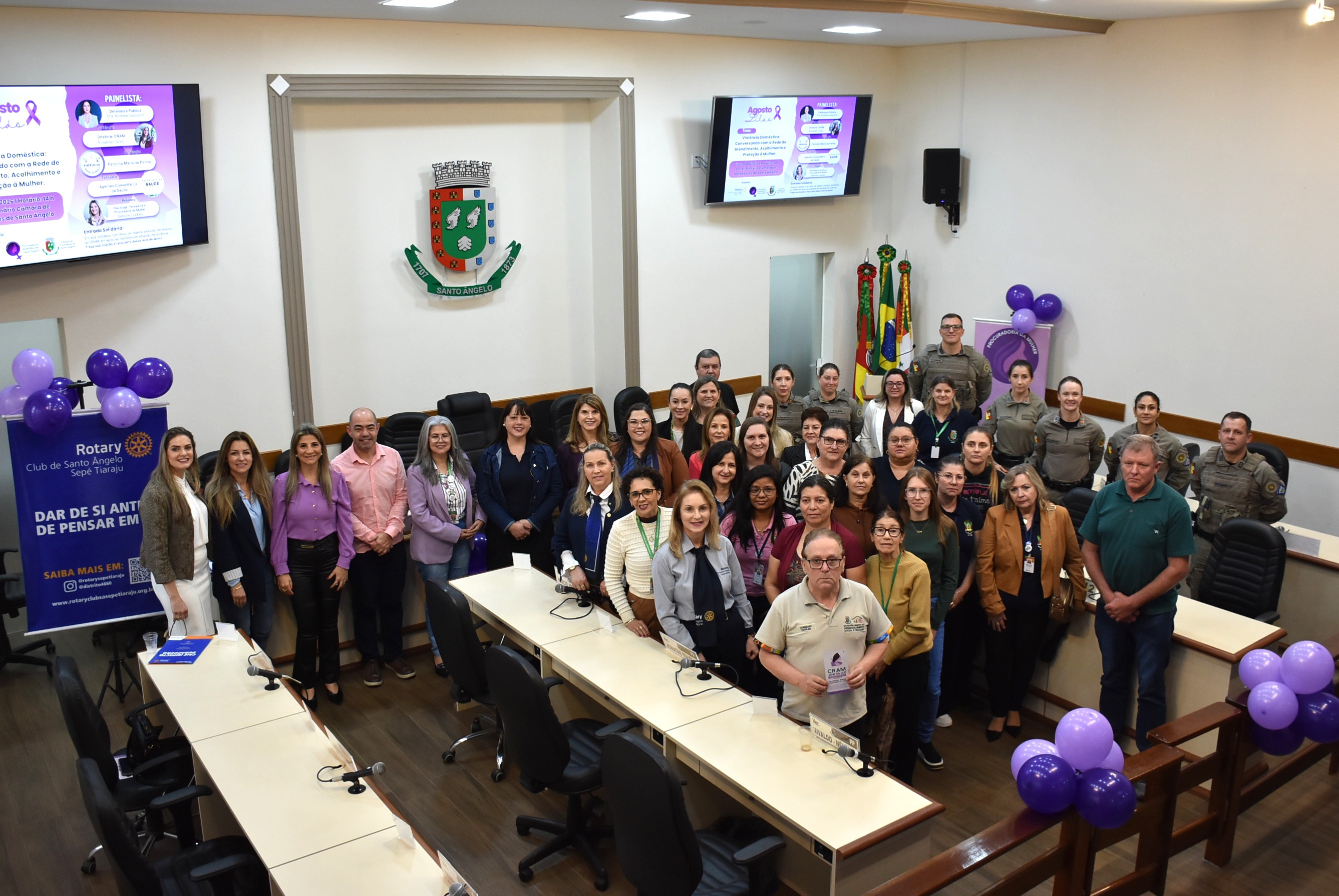 Agosto Lilás reúne instituições para fortalecer rede de proteção e apoio às mulheres em Santo Ângelo