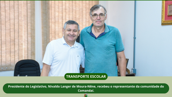 Presidente do Legislativo recebe o senhor Gelson Cargnelutti em pauta transporte escolar