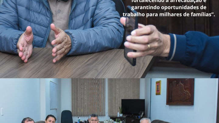 Visita do Conselheiro do frigor&iacute;fico Alibem ao gabinete da Presid&ecirc;ncia promove troca de ideias sobre empreendedorismo e agroneg&oacute;cio