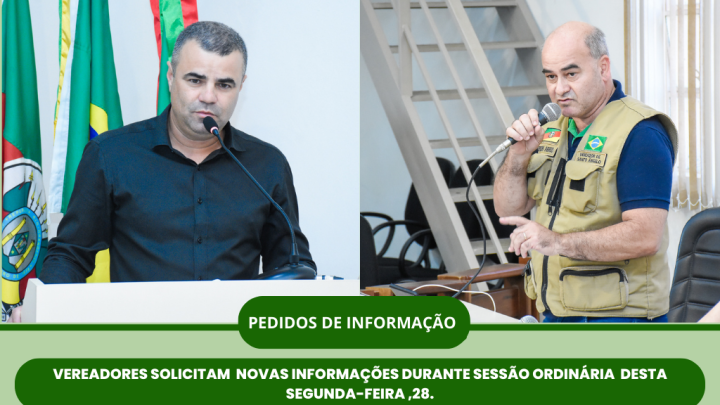 Confira os Pedidos de informa&ccedil;&atilde;o apresentados na &uacute;ltima segunda-feira