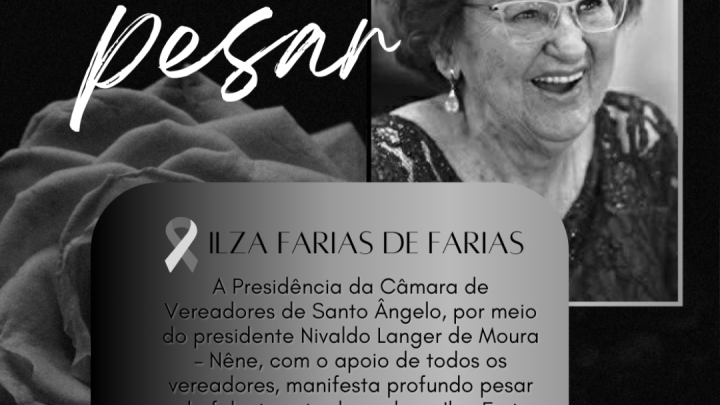 Legislativo manifesta profundo pesar pelo falecimento da senhora Ilza Farias de Farias