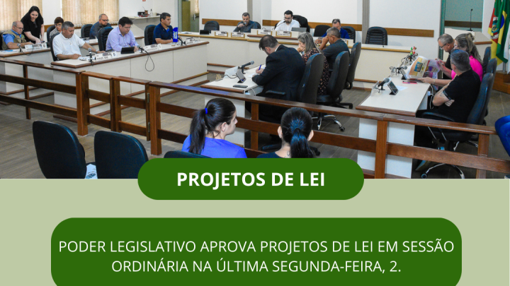 C&acirc;mara de Vereadores de Santo &Acirc;ngelo aprova dois Projetos de Lei