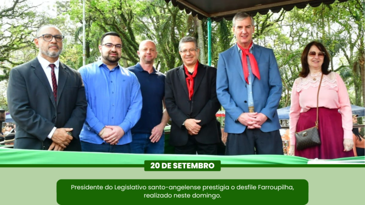  Presidente da C&acirc;mara de Vereadores de Santo &Acirc;ngelo prestigia o desfile Farroupilha