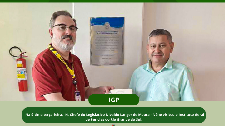 Presidente do Legislativo visita o Instituto Geral de Per&iacute;cias (IGP) na Capital do Estado