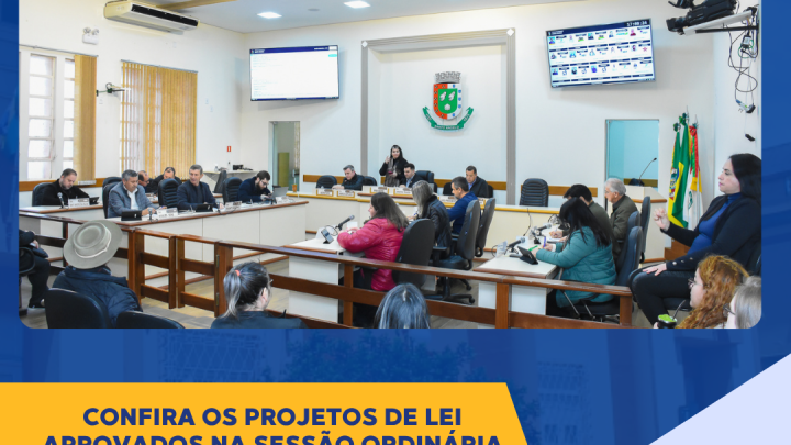 Confira os projetos de Lei aprovados na Sess&atilde;o Ordin&aacute;ria da &uacute;ltima segunda-feira 28
