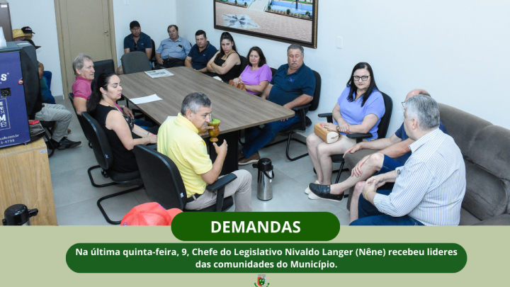Lideran&ccedil;as das comunidades do interior do Munic&iacute;pio foram recebidas no Gabinete da Presid&ecirc;ncia do Legislativo