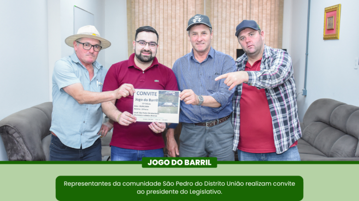  Presidente do Legislativo recebeu representantes da Comunidade S&atilde;o Pedro do Distrito Uni&atilde;o