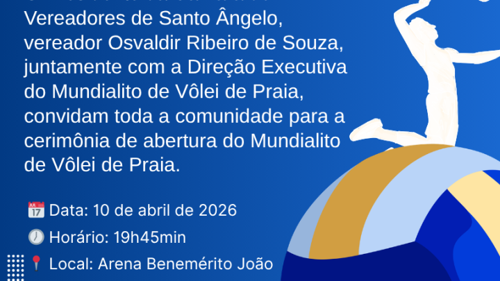 C&acirc;mara de Vereadores e dire&ccedil;&atilde;o do Mundialito convidam para abertura do maior evento de v&ocirc;lei de praia da Am&eacute;rica Latina