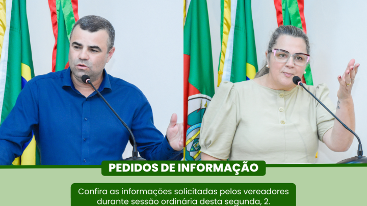 Dois Pedidos de Informa&ccedil;&otilde;es foram deliberados durante a Sess&atilde;o Ordin&aacute;ria da &uacute;ltima segunda-feira